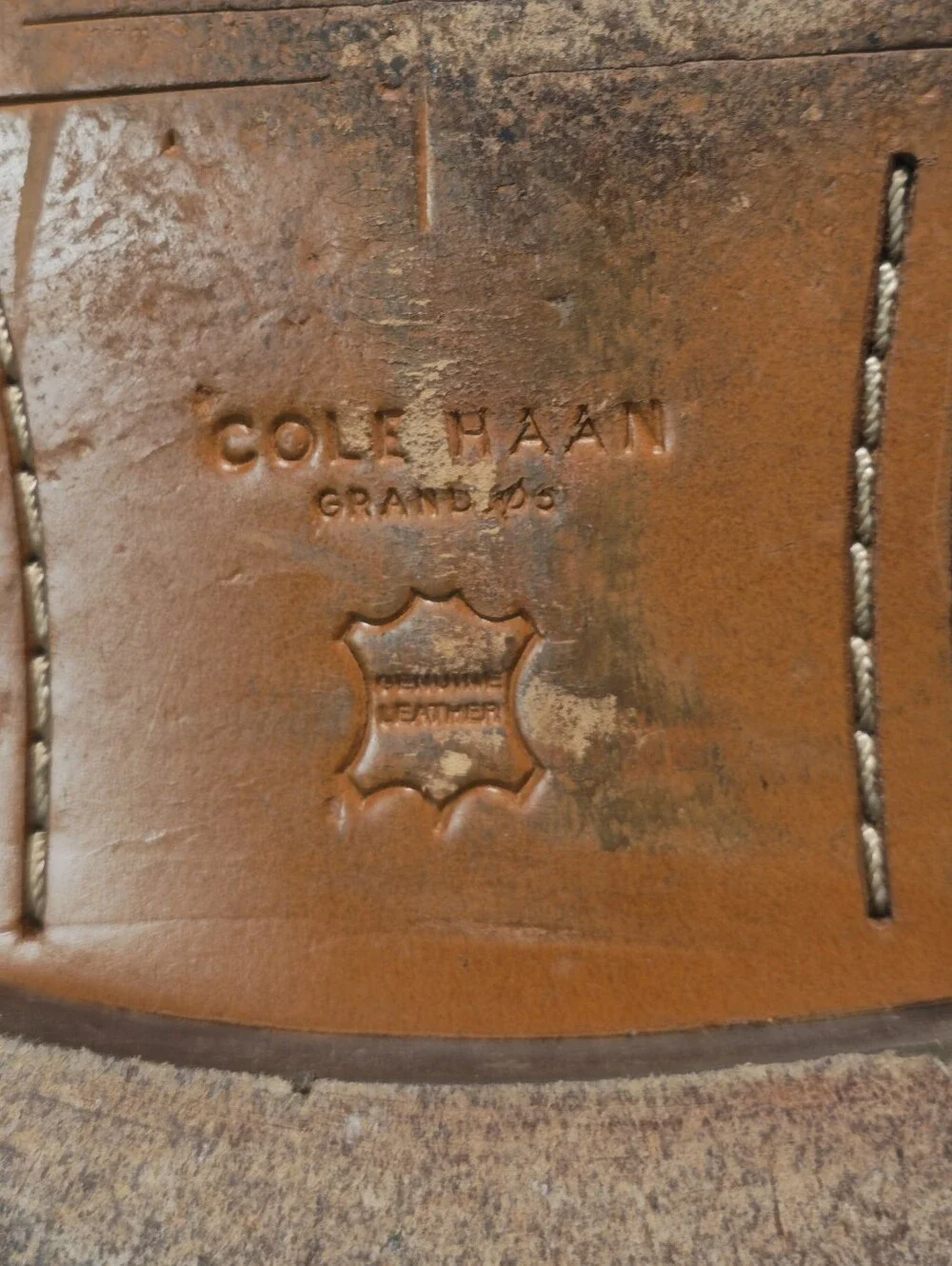 Cole Haan Tan Brown Perforated Leather Derby Oxfords